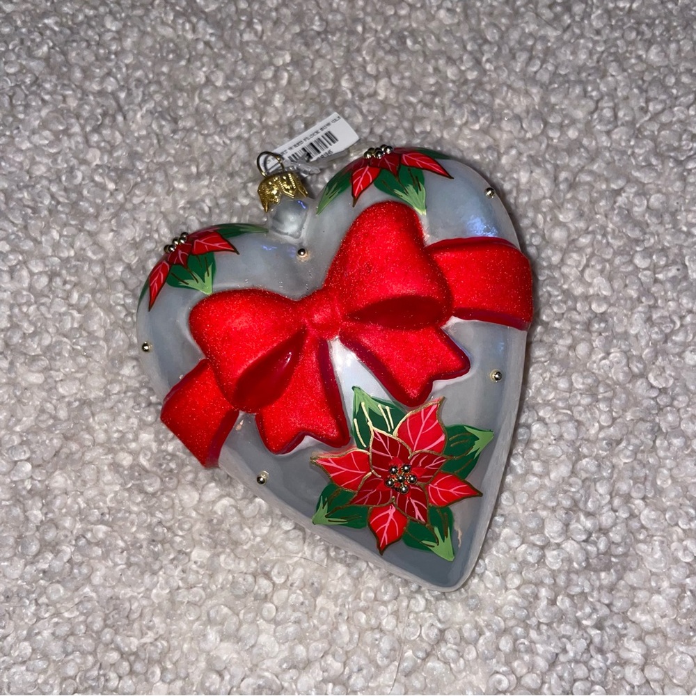 Heart shaped hand painted ornament